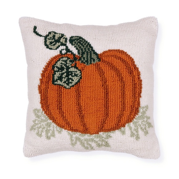 Ivory Pumpkin Knit Loop Throw Pillow Fall Autumn Home Decor Thanksgiving NWT - Picture 6 of 8